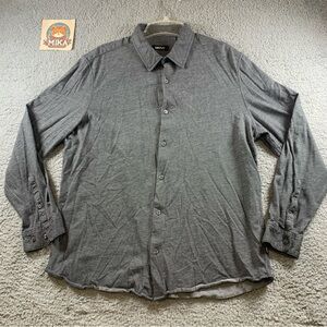 DKNY Shirt Men's‎ Long Sleeve Button Up 100% Cotton Gray Size XL